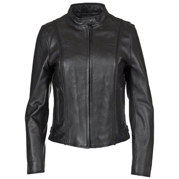 Women's Braided Leather Jacket - biznimart